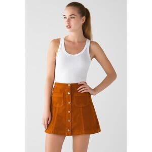 Urban Outfitters Rust Corduroy Snap-Front Mini Skirt – Size Small